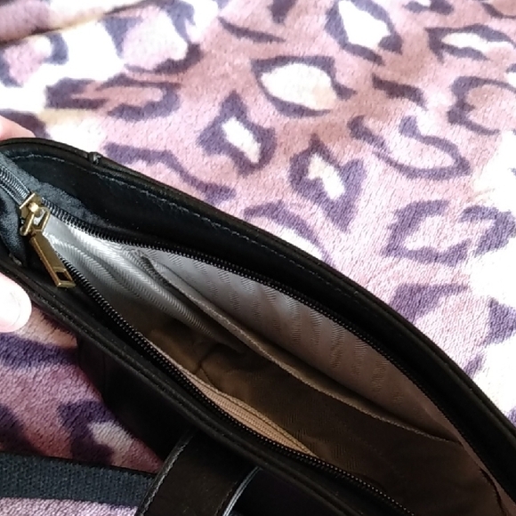 Black Faux Leather Studded Crossbody Bag With Braided Detail Adjustable Strap - Picture 14 of 16